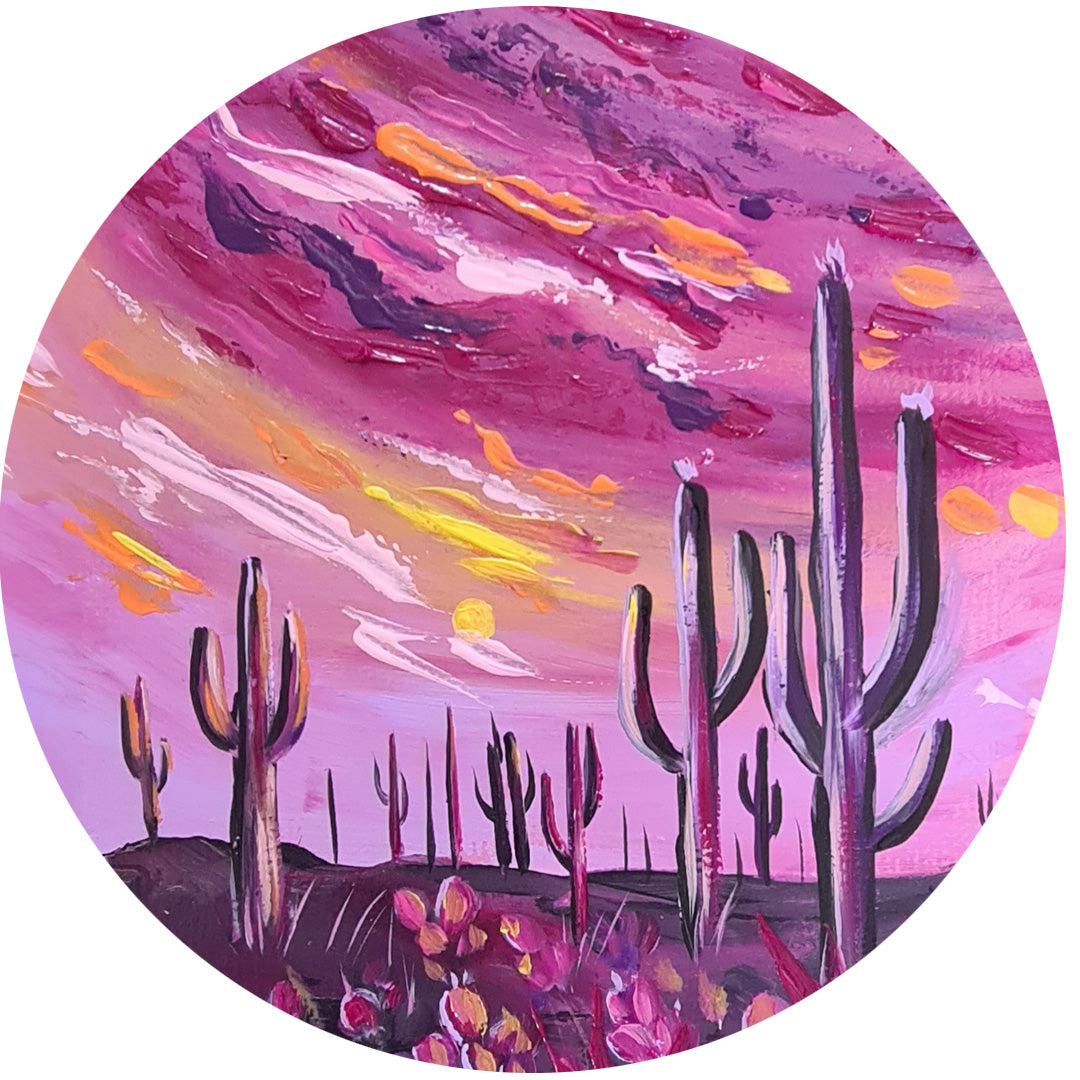 Midnight or Sunset Cactus Art Kit