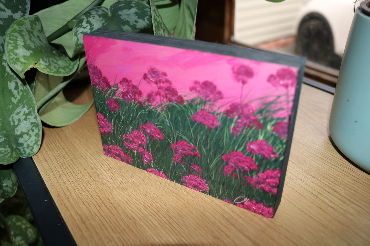 Pink Wild Flowers Mount Block