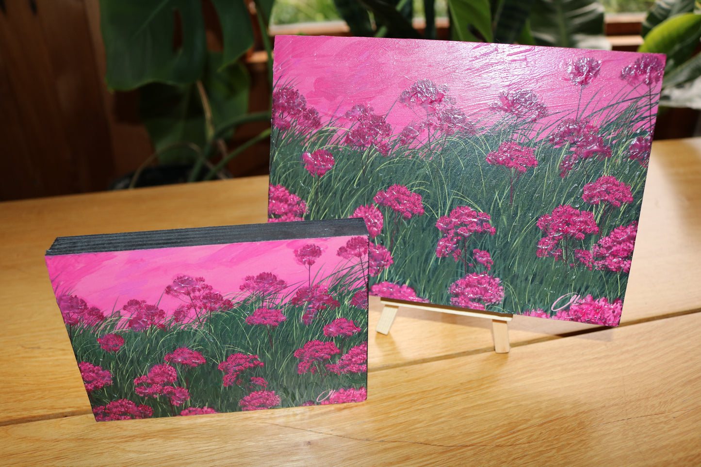 Pink Wild Flowers Mount Block