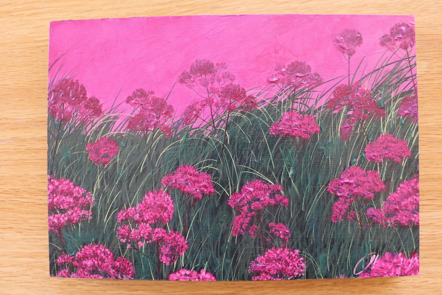 Pink Wild Flowers Mount Block