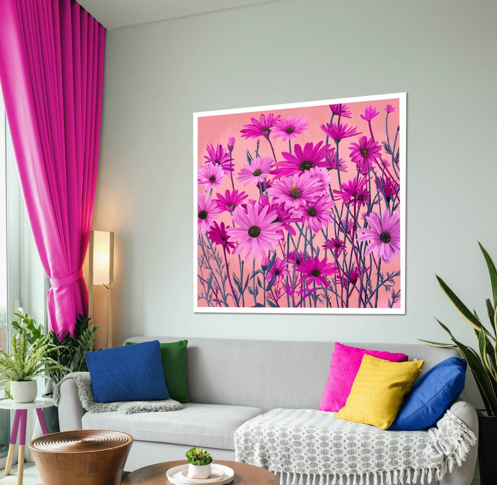 Pink African Daisy Canvas