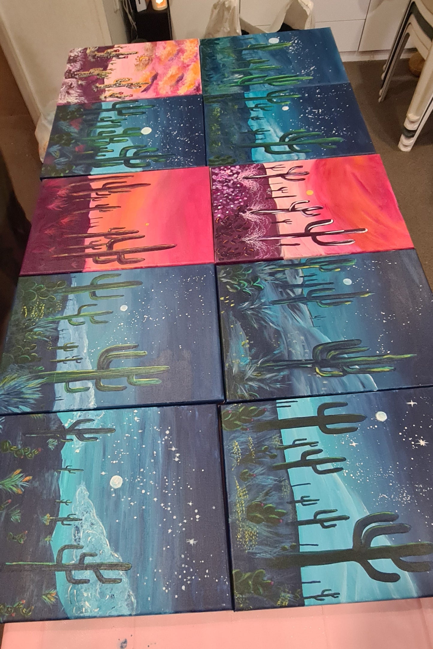 Midnight or Sunset Cactus Art Kit