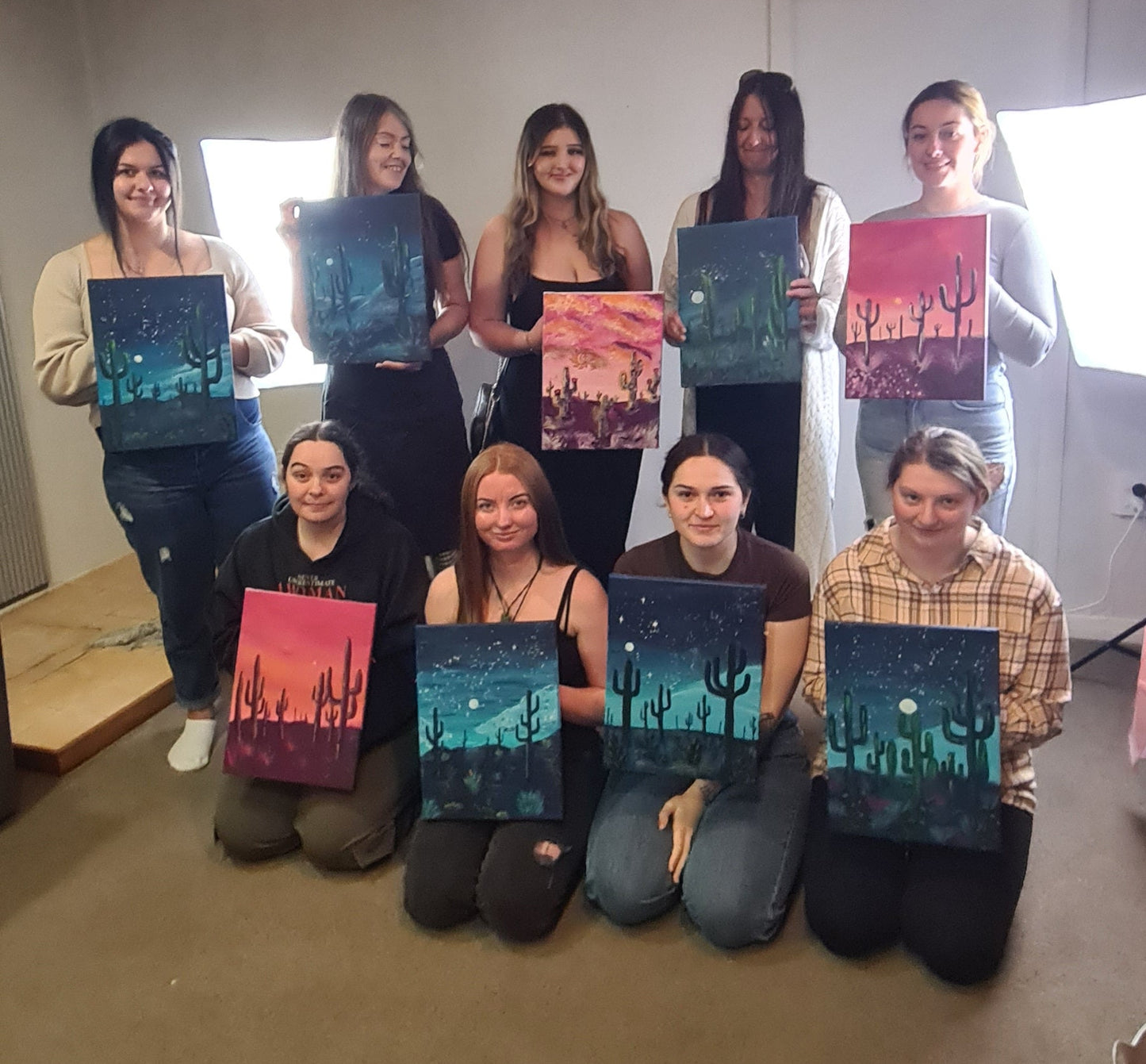 Midnight or Sunset Cactus Art Kit