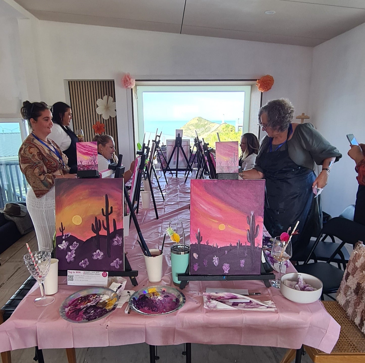 Midnight or Sunset Cactus Art Kit