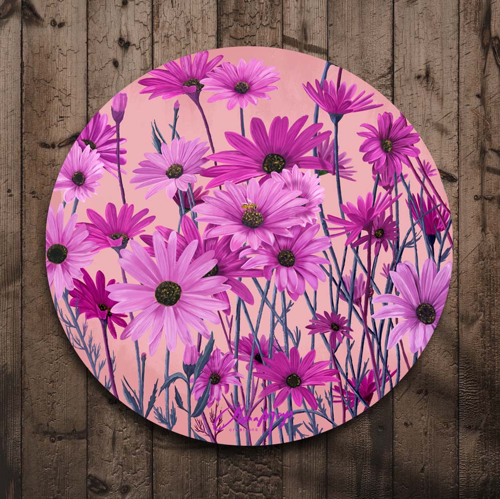 Pink African Daisy - Metal Outdoor art