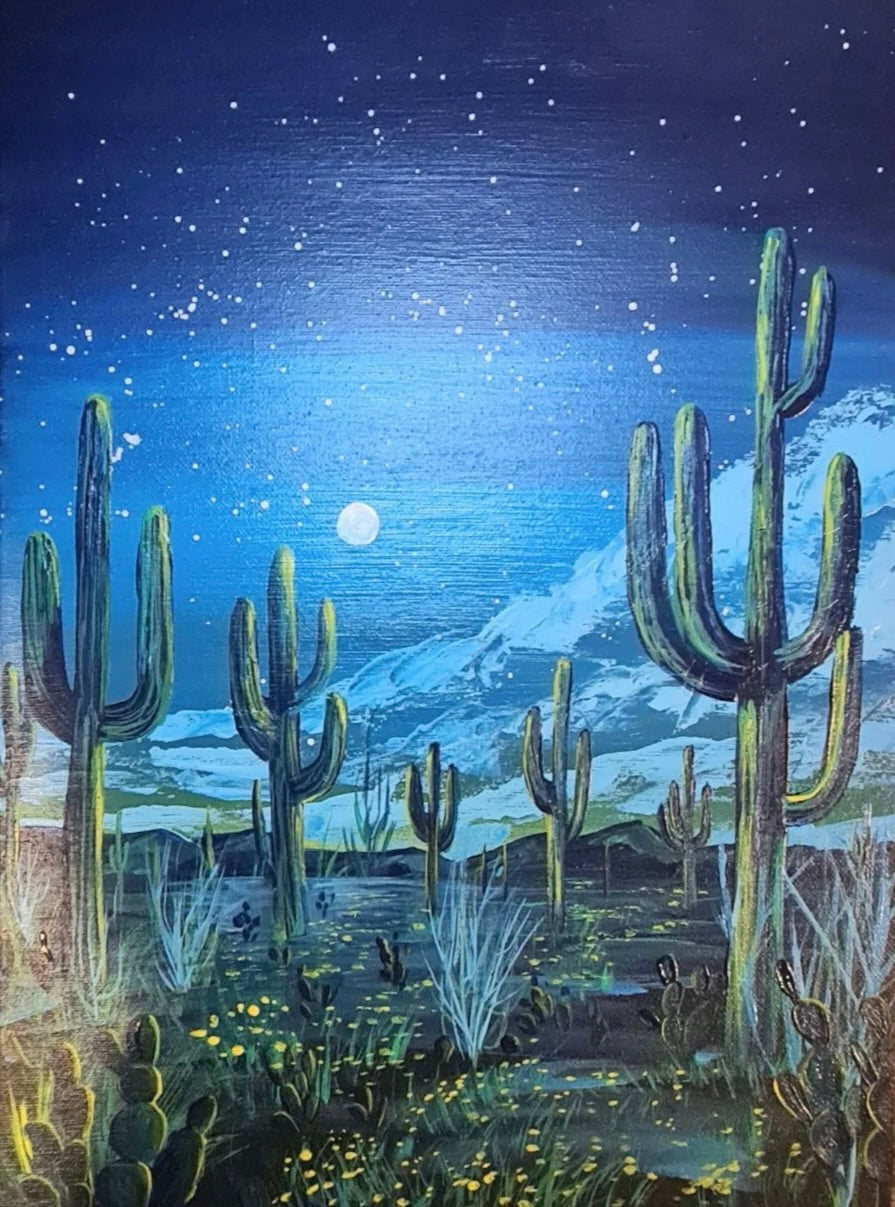 Midnight or Sunset Cactus Art Kit