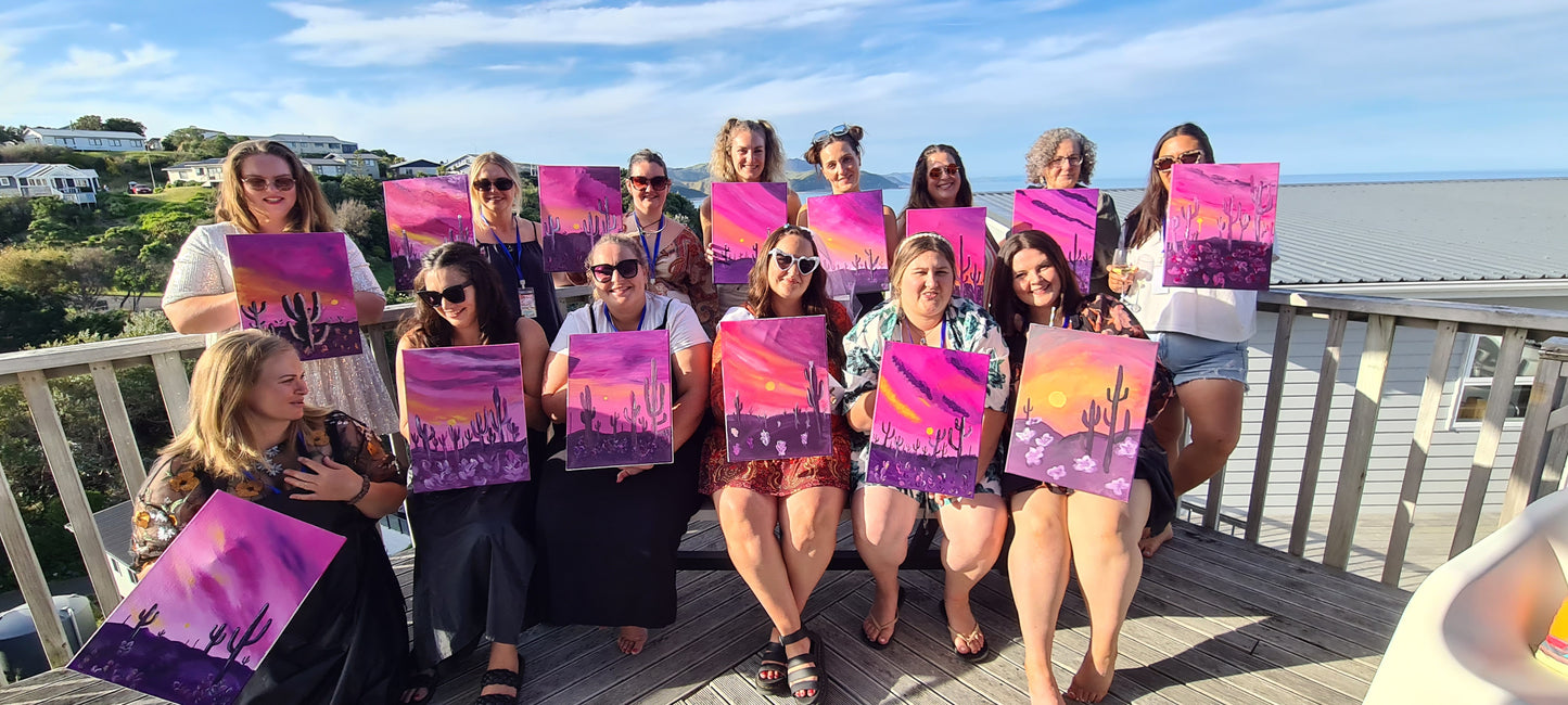 Midnight or Sunset Cactus Art Kit