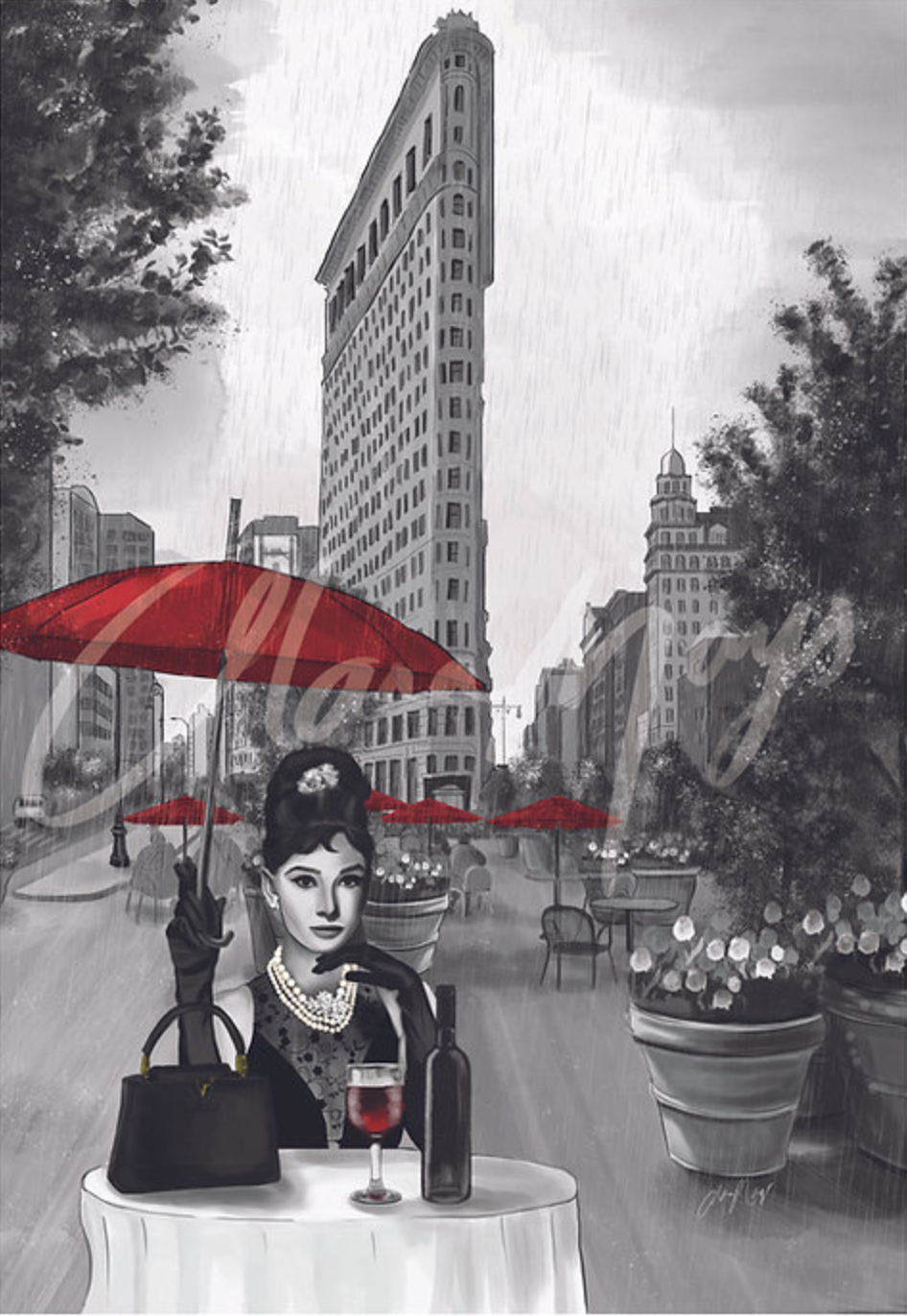 Audrey Hepburn in New York - Canvas