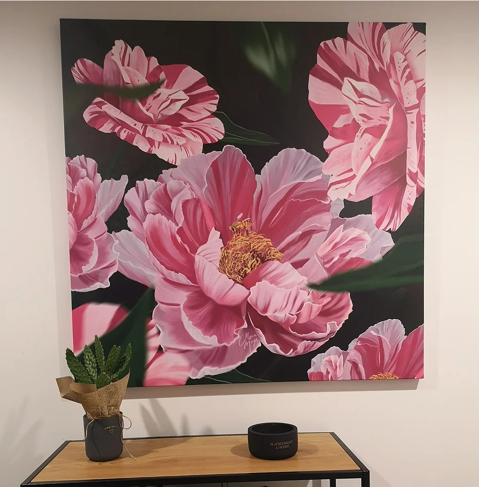 Candy Stripe Peonies - Canvas