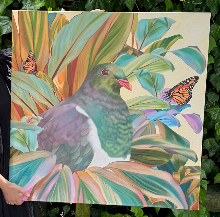 Komai Kereru & Bird of Paradise - Canvas