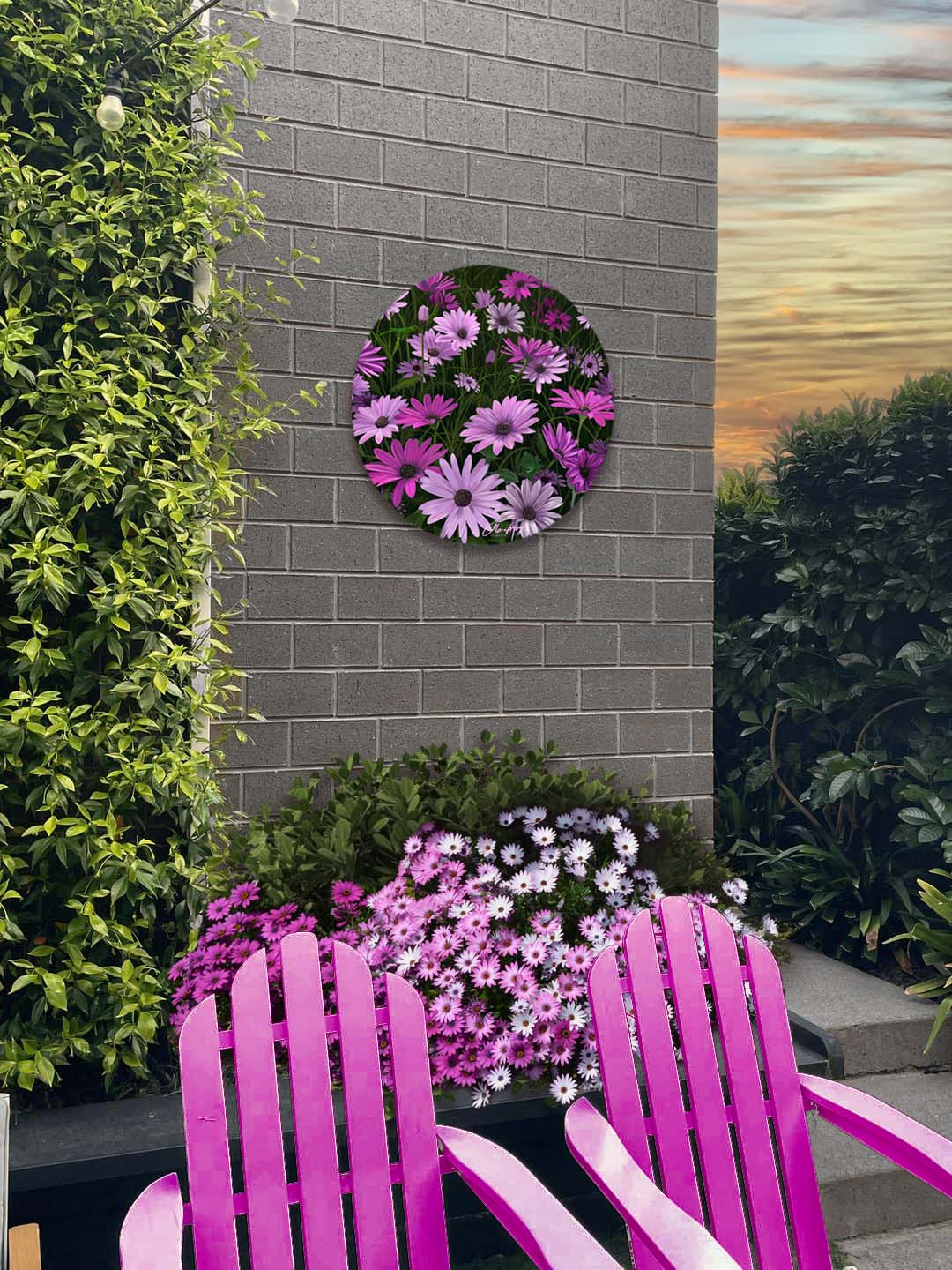 Purple African Daisy - Metal Outdoor Art