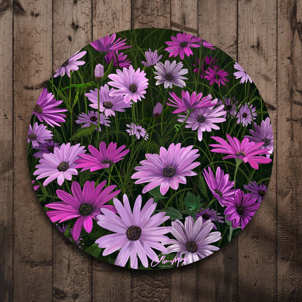 Purple African Daisy - Metal Outdoor Art