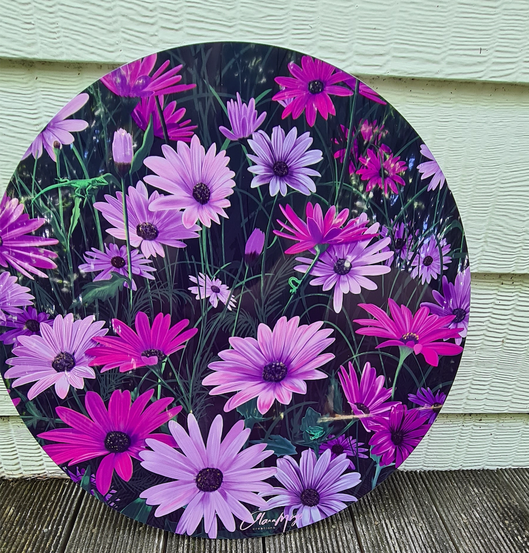 Purple African Daisy - Metal Outdoor Art