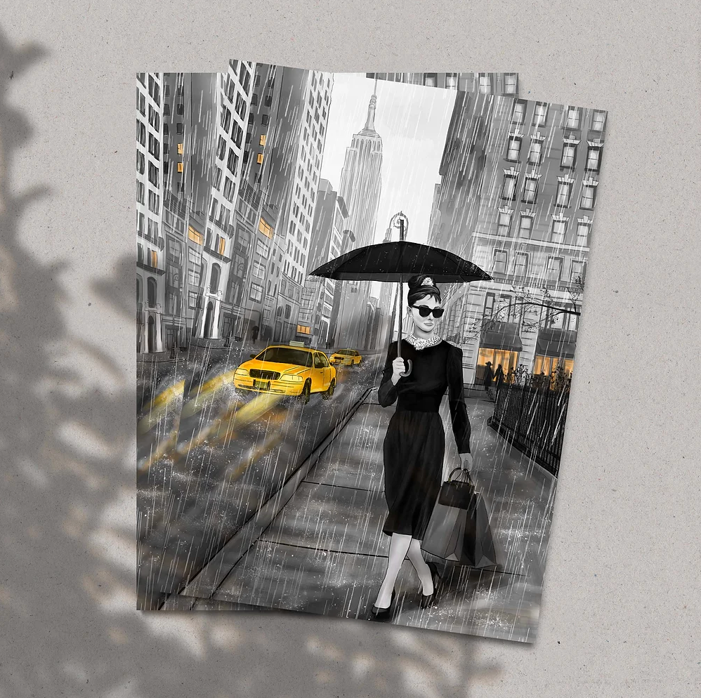 Audrey Hepburn In New York - Art Print