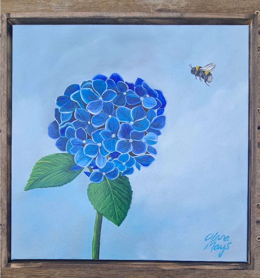 Hydrangea & Bee - ORIGINAL