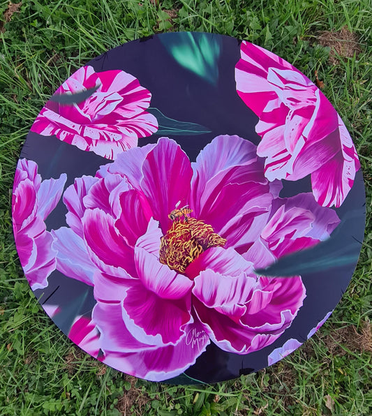 Candy Stripe Peonies - Outdoor Art