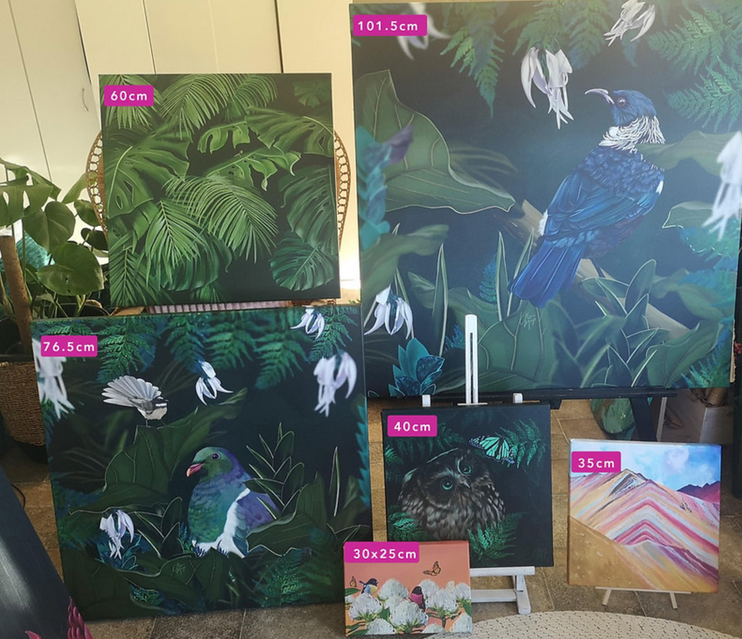 Komai Kereru & Bird of Paradise - Canvas