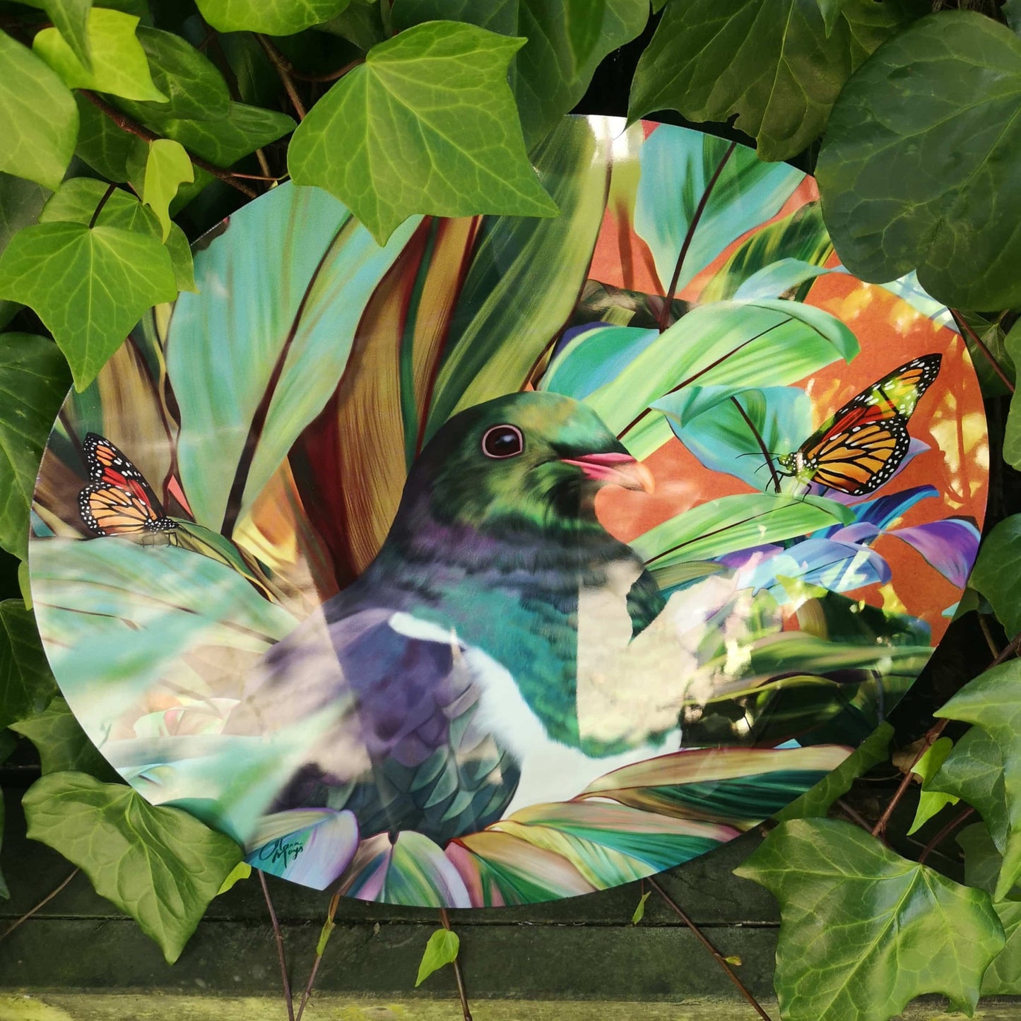 Komai Kereru & Bird of Paradise - Metal Outdoor Art