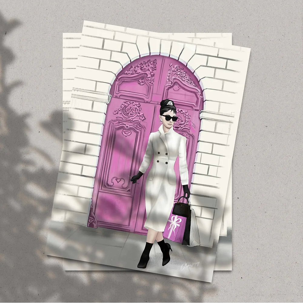 Winter Audrey Hepburn - Art Print