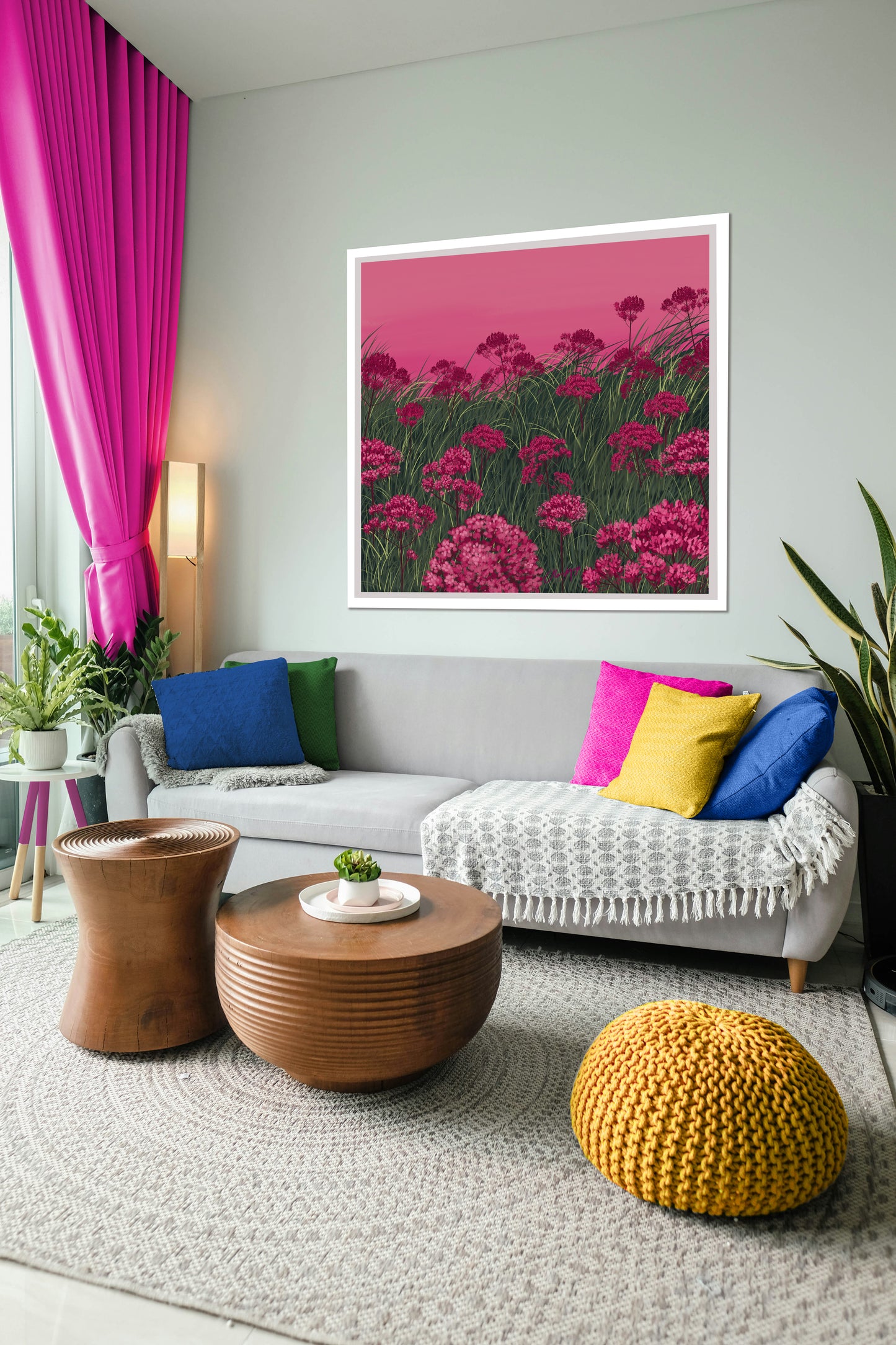 Pink Wild Flowers - Canvas