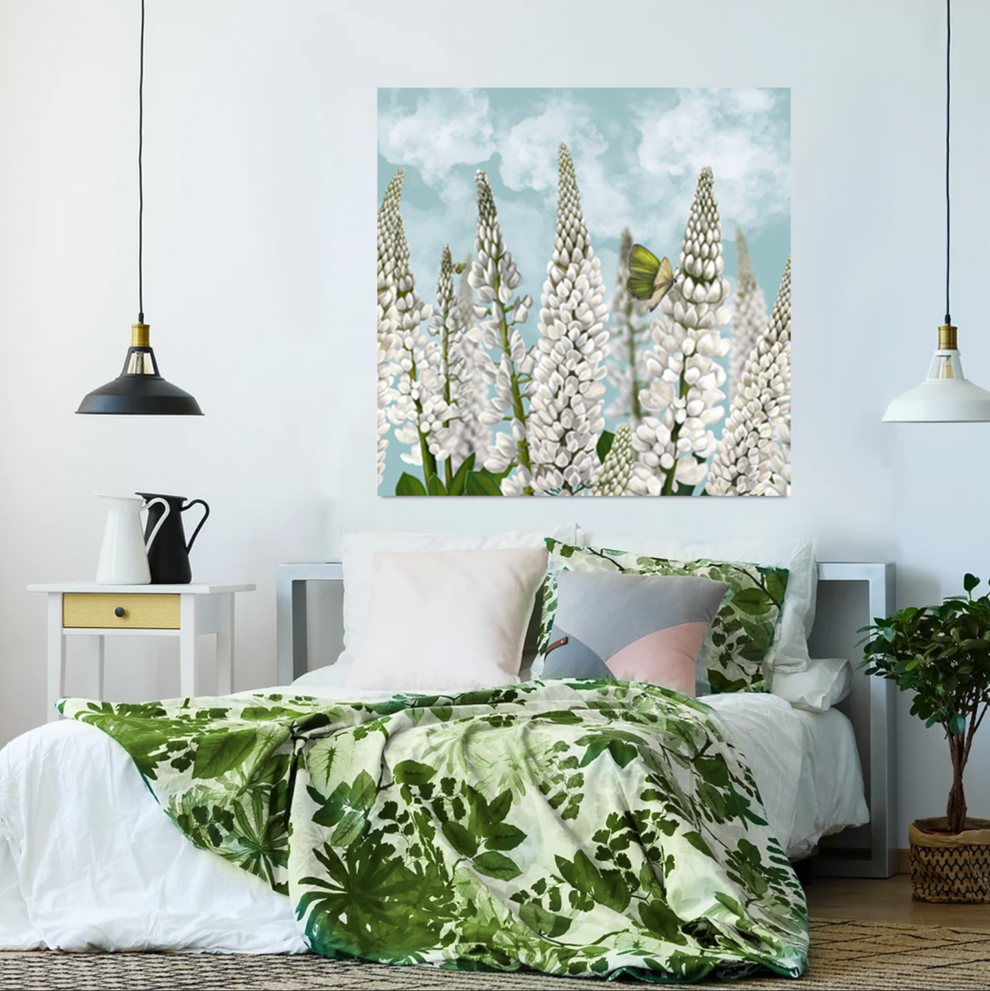 White Lupines - Canvas